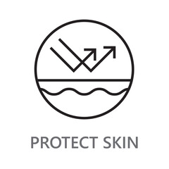 protection skin. skin care icon. cleaning and cleansing line icon vector illustration.