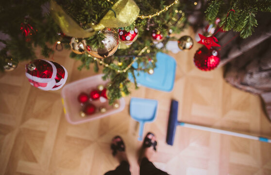 Aftermath of Joy: Decorations Down, Broom Up, A Snapshot of Cleanup