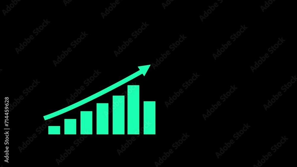 Aufkleber business growth and business success globing graph presentation. abstract business growth graph anim