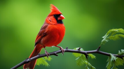 cardinal bird branch green