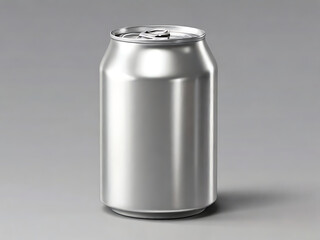 3D realistic illustration of aluminum can mockup ,Aluminum beverage can mockup isolated on grey background. 3d rendering