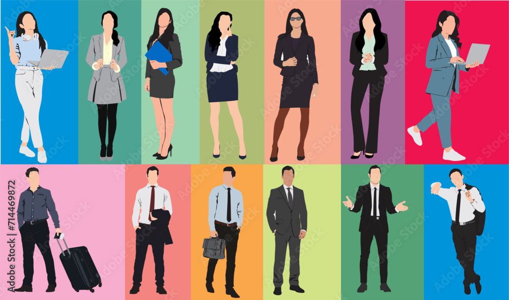 Wall mural group of business people