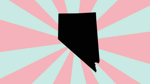 Animated map of the state of Nevada with a rotating background