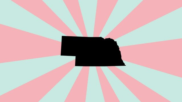 Animated map of the state of Nebraska with a rotating background