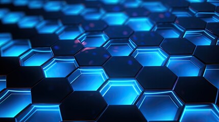 A background with neon blue diamonds arranged in a honeycomb pattern