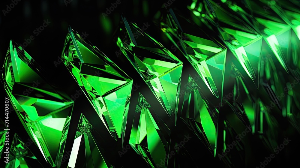 Poster a background with neon green diamonds arranged in a repeating pattern with a chromatic aberration ef
