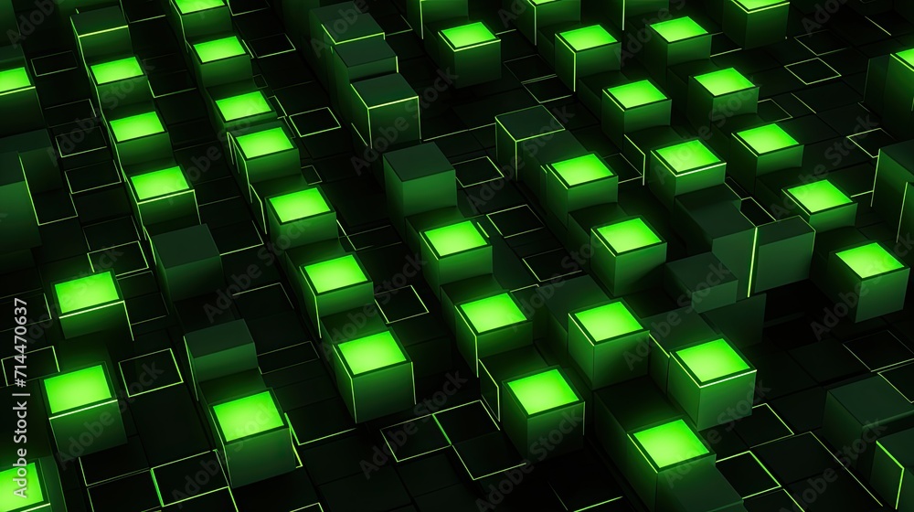 Aufkleber a background with neon green squares arranged in a grid pattern