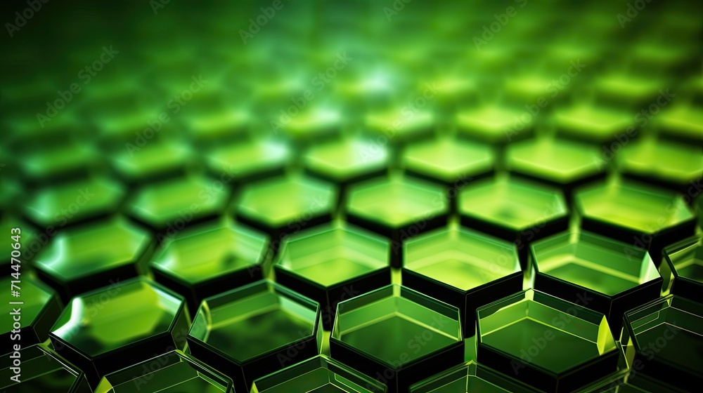 Aufkleber a background with neon green hexagons arranged in a honeycomb pattern with a kaleidoscope effect and
