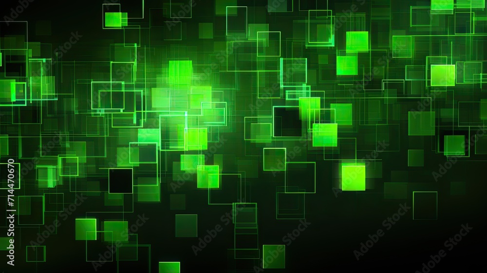 Aufkleber a background with neon green squares arranged in a random pattern