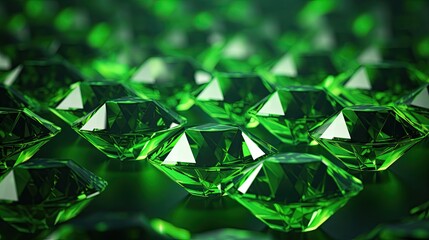 A background with neon green diamonds arranged in a repeating pattern with a bokeh effect and a color grading