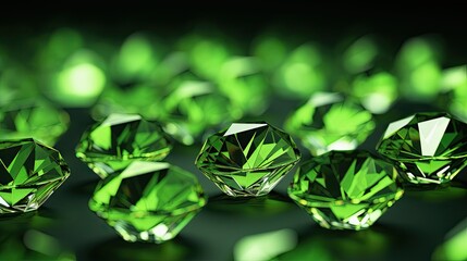 A background with neon green diamonds arranged in a repeating pattern with a bokeh effect and a color grading