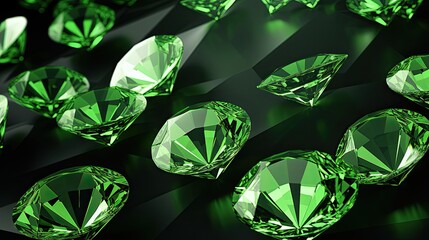 A background with neon green diamonds arranged in a repeating pattern with a chromatic aberration effect and a film grain