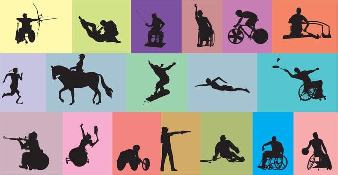 silhouettes of para athlete