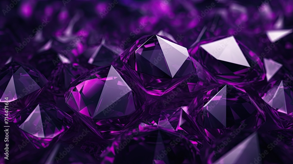 Poster a background with neon purple diamonds arranged in a random pattern
