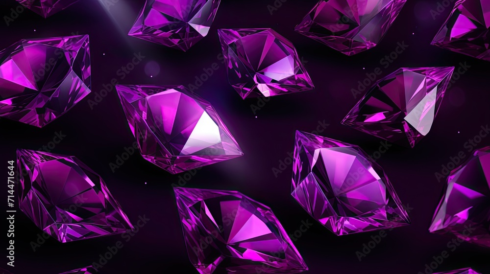 Poster a background with neon purple diamonds arranged in a random pattern