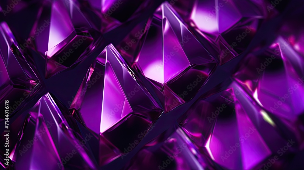 Poster a background with neon purple diamonds arranged in a repeating pattern with a chromatic aberration e