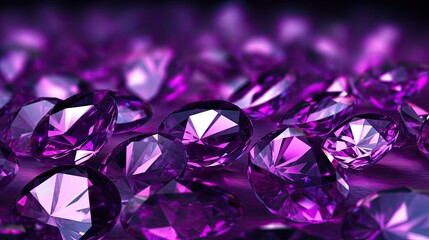 A background with neon purple diamonds arranged in a repeating pattern with a chromatic aberration effect and a film grain