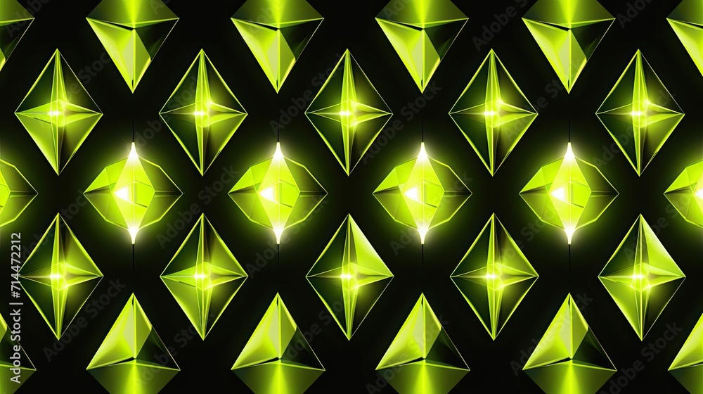 Poster a background with neon yellow diamonds arranged in a repeating pattern