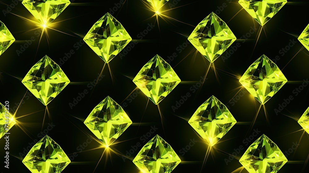 Poster a background with neon yellow diamonds arranged in a repeating pattern