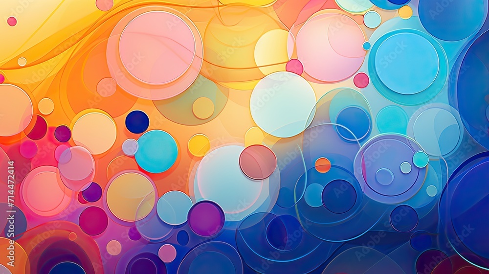 Leinwandbilder a colorful abstract design with circular shapes and a gradient background