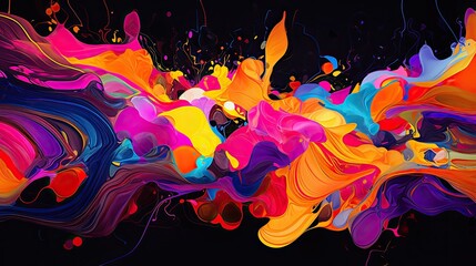 A colorful abstract design with neon colors