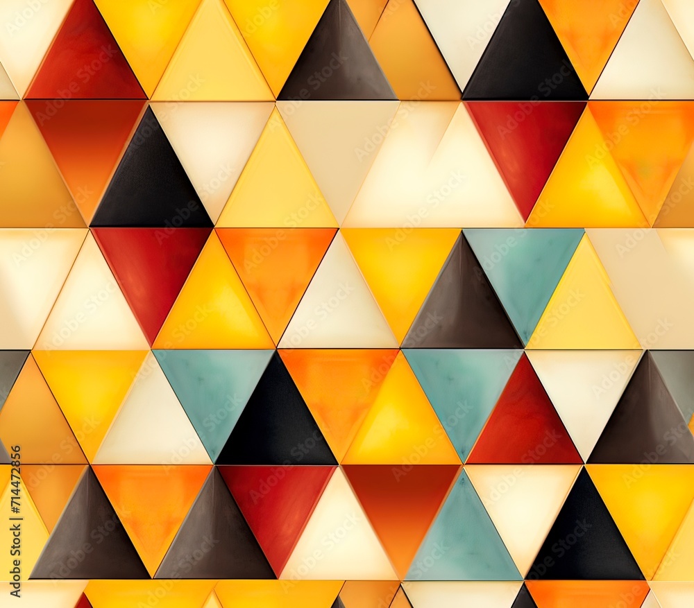 Poster triangle, fabric pattern, seamless pattern.
