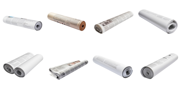 set collection rolled newspaper Artificial Intelligence Generative