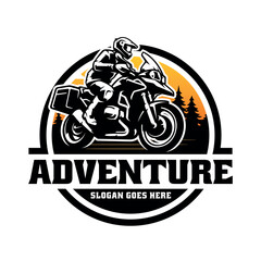 Adventure Motorbike Illustration Logo Vector