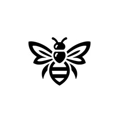Professional black and white bee logo, suitable for a variety of industries. Minimalistic aesthetic, isolated on a white background. Silhouette icon of a wasp. simple logo of a honeybee.