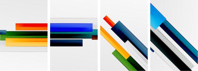 Minimal lines and color stripes poster abstract backgrounds. Vector illustration For Wallpaper, Banner, Background, Card, Book Illustration, landing page