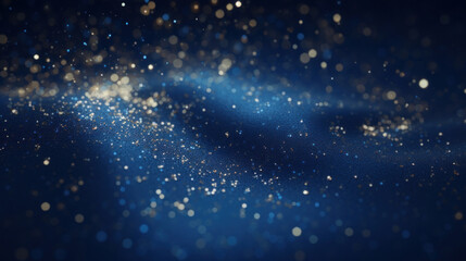 Fototapeta premium A mesmerizing background of sparkling blue bokeh lights, creating a dreamy and festive atmosphere.