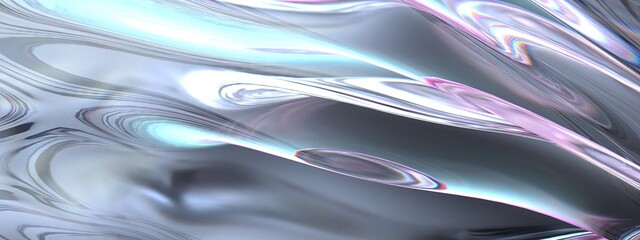 Pink and Blue Crystal Glass Refraction and Reflection Fresh Clear Elegant Modern 3D Rendering Abstract Background
