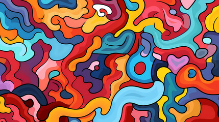 Obraz premium Funny doodle seamless pattern, artistic background