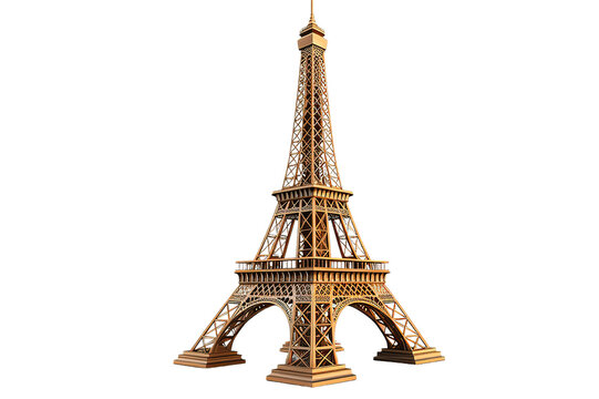 The Eiffel Tower is isolated on a Transparent background. Generative AI