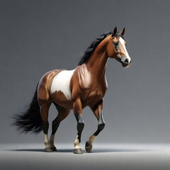 Obraz premium Minimalist Brown White Horse