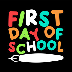 First Day Of School kindergarten School Baby t shirt design.