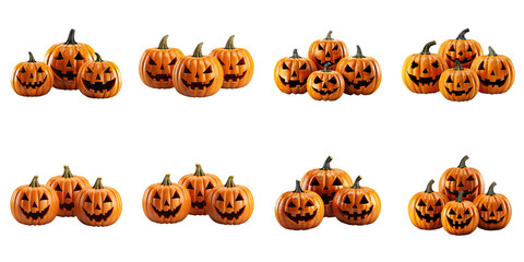Obraz premium set collection halloween pumpkin Artificial Intelligence Generative