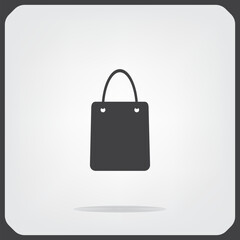 Shopping cart, bag, trolley in the market, vector illustration on a light background. Eps 10.