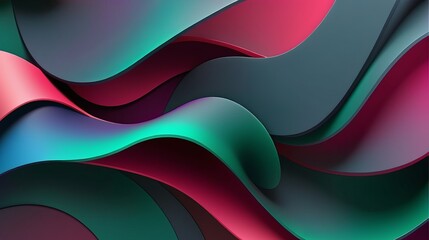 Abstract Vibrant Multicolored Waves: A Smooth Flowing Colorful Background Displaying a Visual Art