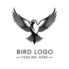 modern minimalist bird logo design vector
