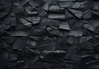 Black Coal Textured Background In Black