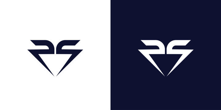 Modern and unique letter PS initials logo design