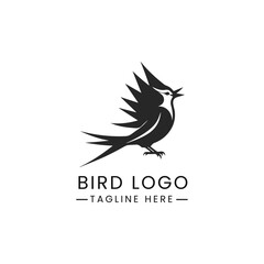 modern minimalist bird logo design vector