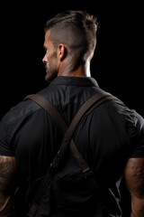 Fototapeta premium A picture of Full portrait of muscular man dumbbells during strength workout in gym Generative AI