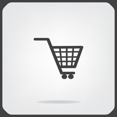 Shopping cart, bag, trolley in the market, vector illustration on a light background. Eps 10.