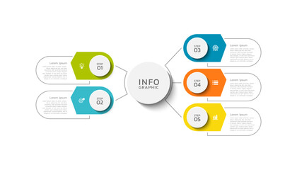 Fototapeta premium Infographics business colorful elements design