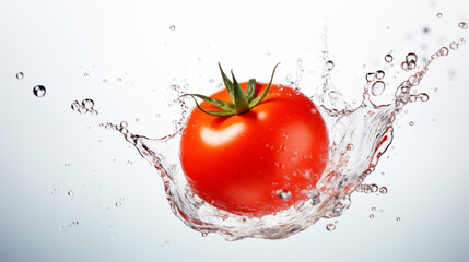 tomato in water splash