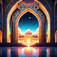 Lantern Muslim mosque Ramadan concept, happy ramadan, Ramadan Kareem background banner