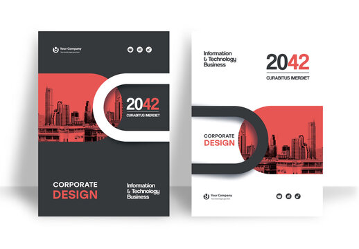 Red and Black Geometric Book Cover Layout