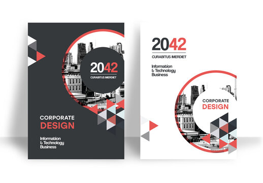 Red and Black Geometric Book Cover Layout